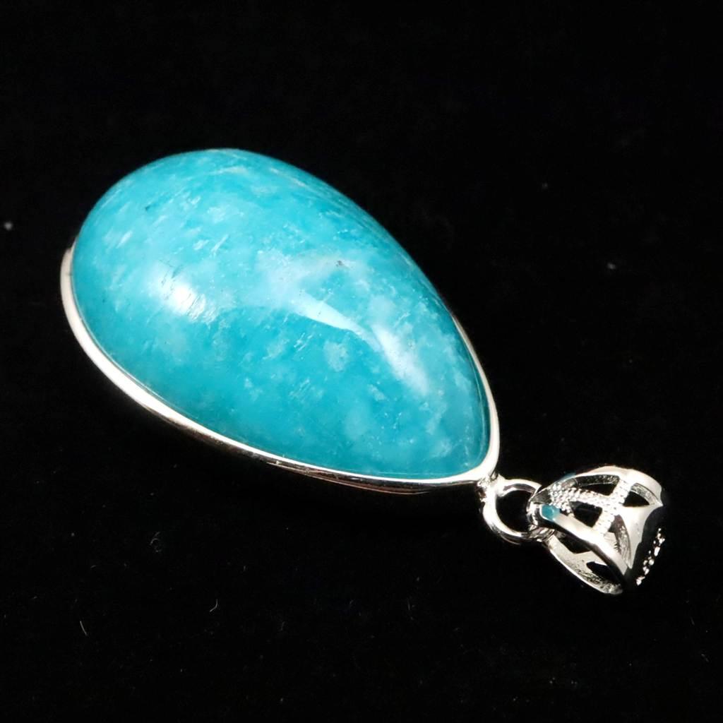 モザンビーク産 アマゾナイト AAA 25mmティアドロップ ペンダント 7.2g #47581 | 5枚目