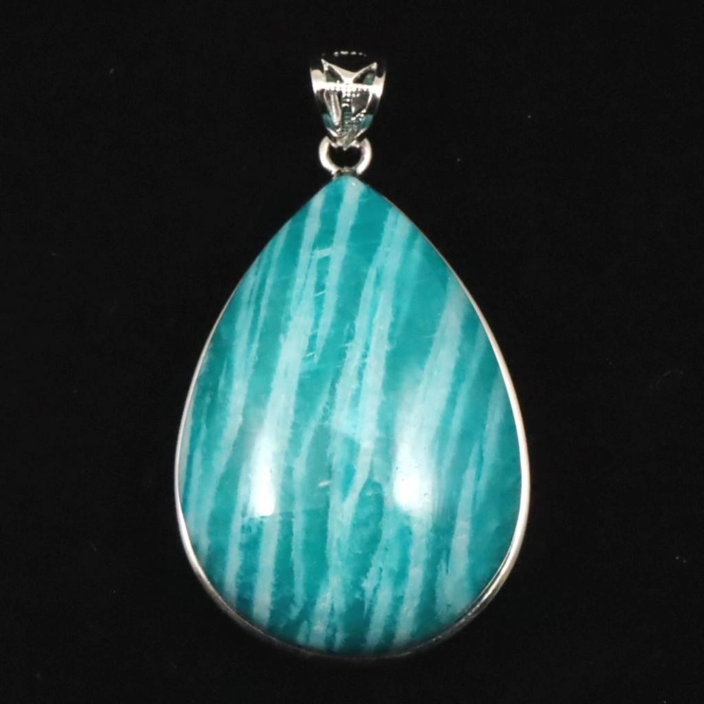 ロシア産 アマゾナイト 33mmティアドロップ ペンダント 15.4g #89784