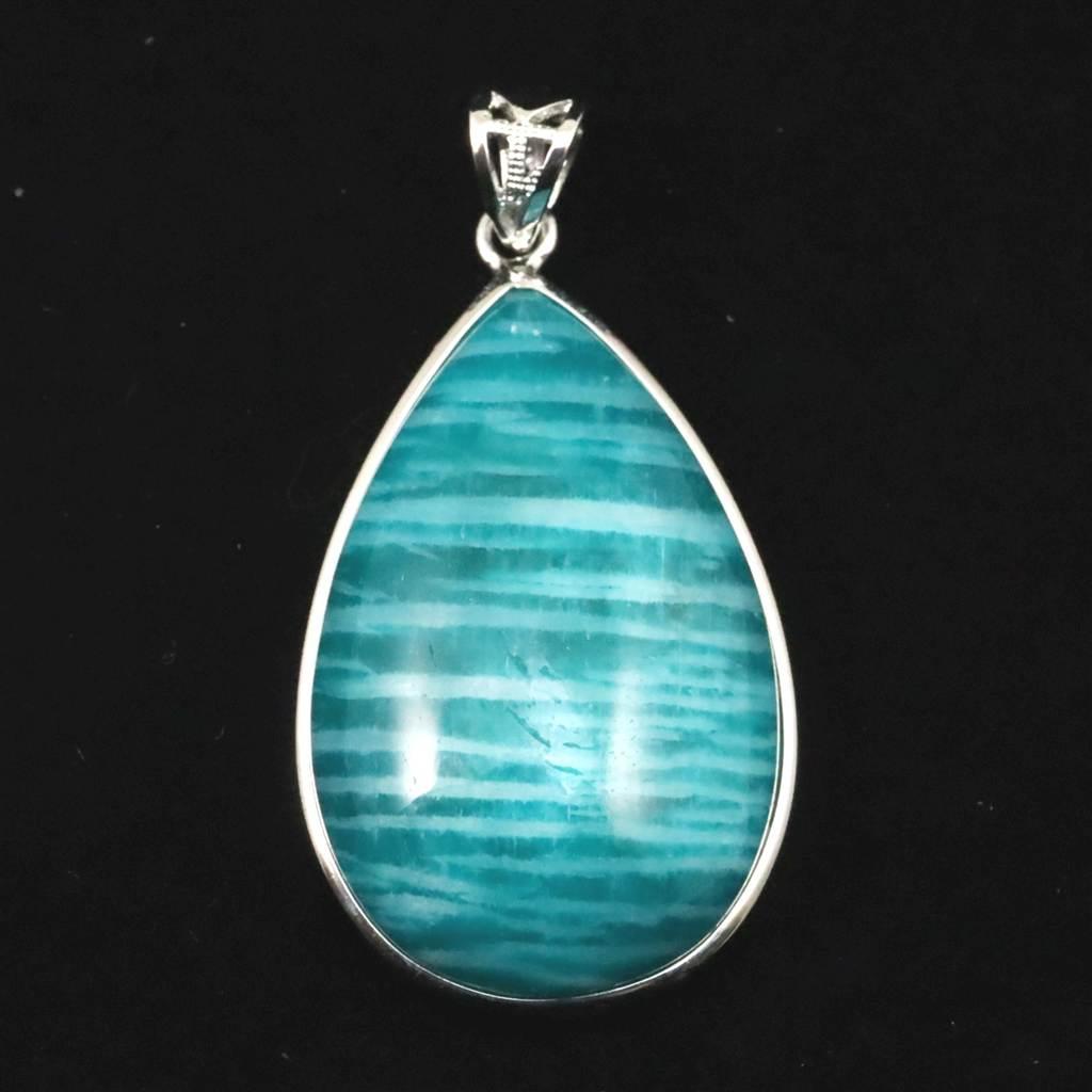 ロシア産 アマゾナイト 32mmティアドロップ ペンダント 9.8g #86556