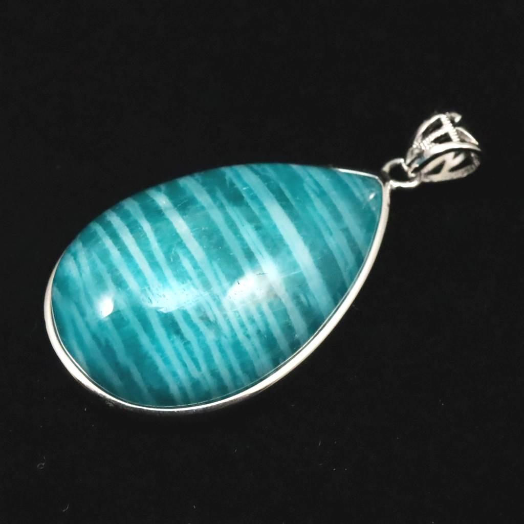 ロシア産 アマゾナイト 32mmティアドロップ ペンダント 9.8g #86556 | 3枚目