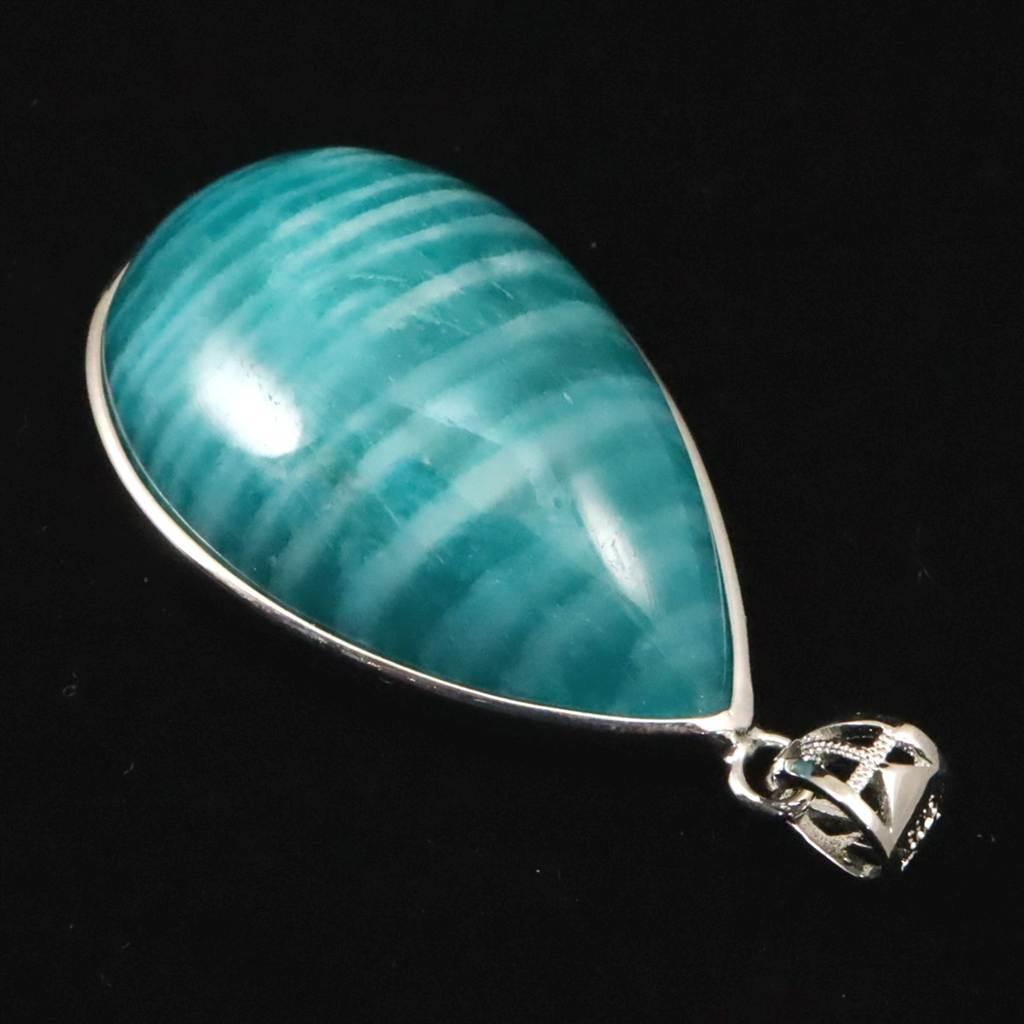 ロシア産 アマゾナイト 32mmティアドロップ ペンダント 9.8g #86556 | 4枚目