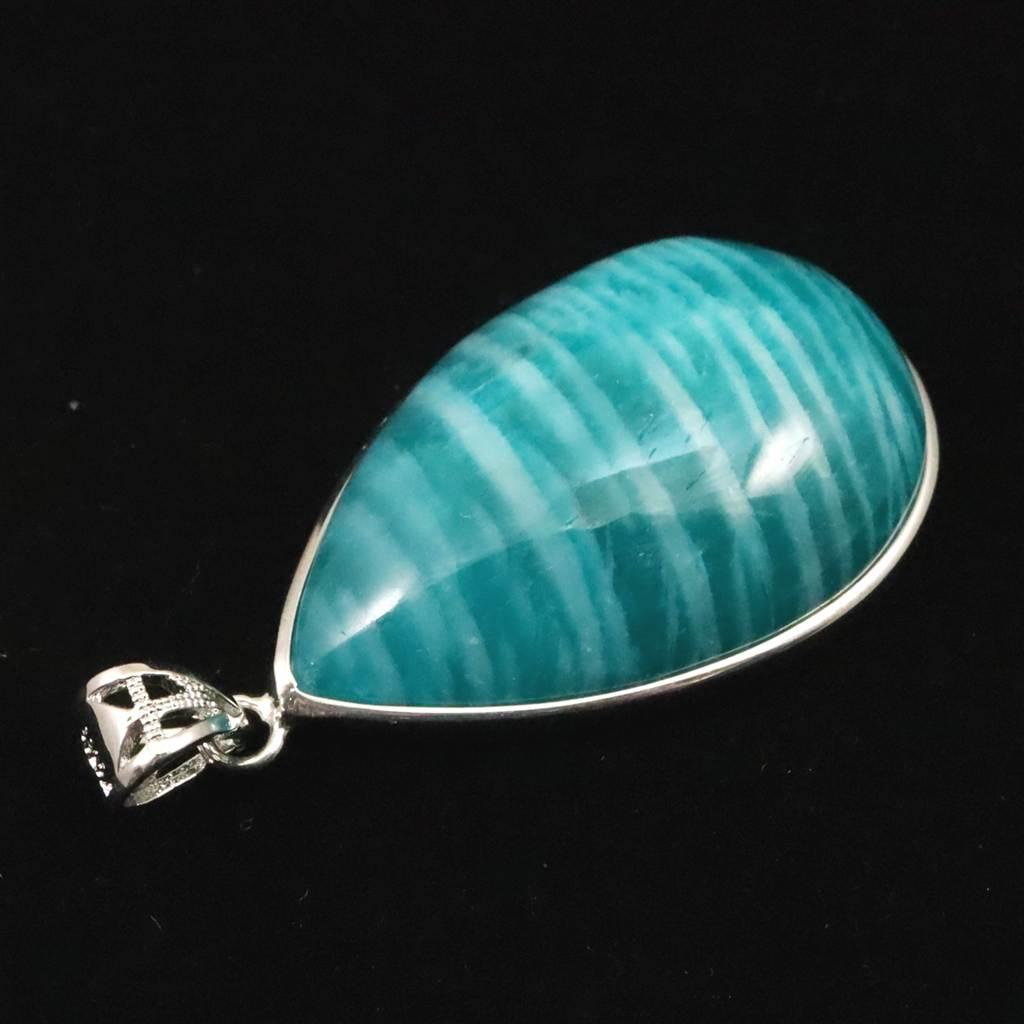 ロシア産 アマゾナイト 32mmティアドロップ ペンダント 9.8g #86556 | 5枚目