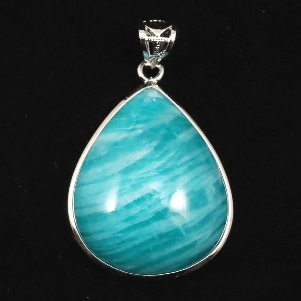 ロシア産 アマゾナイト 26mmティアドロップ ペンダント 8.2g #18086