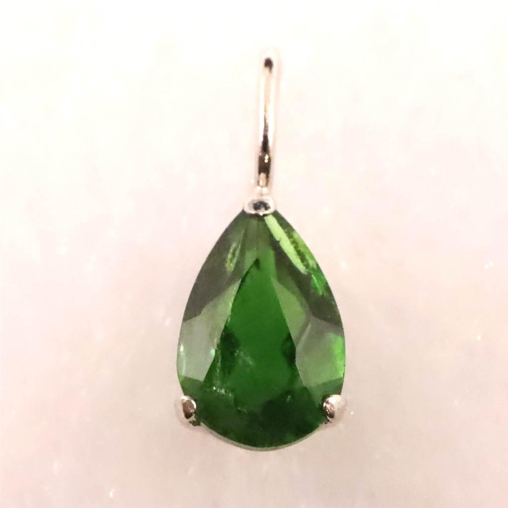 クロムダイオプサイド　6mmペアシェイプカット ペンダント  Pt900 0.53ct #114321枚目の画像