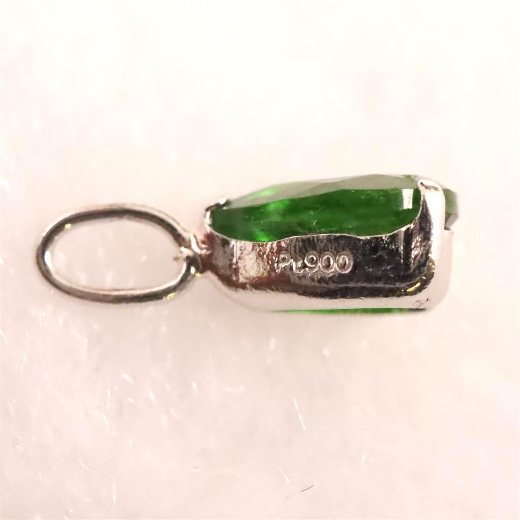 クロムダイオプサイド　6mmペアシェイプカット ペンダント  Pt900 0.53ct #11432 | 6枚目