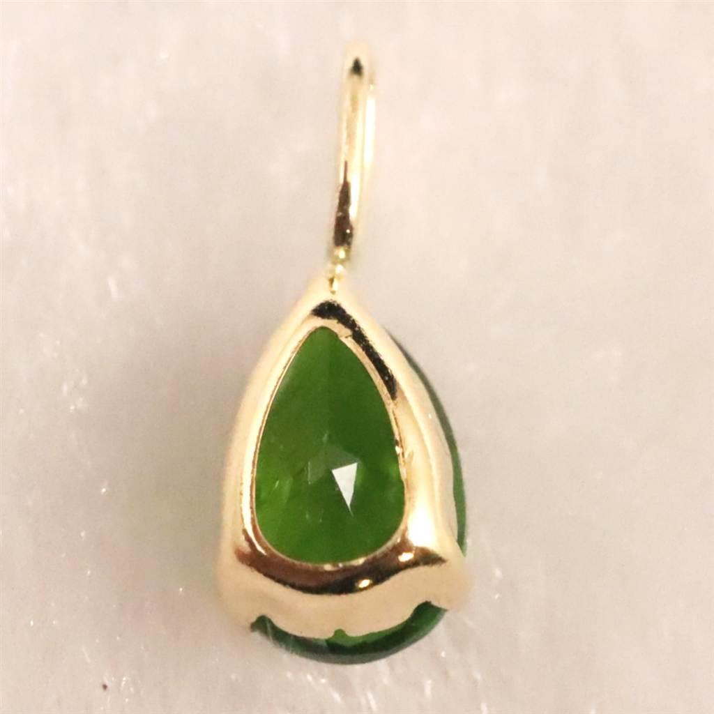 クロムダイオプサイド　6mmペアシェイプカット ペンダント  K18YG 0.53ct #71874 | 6枚目