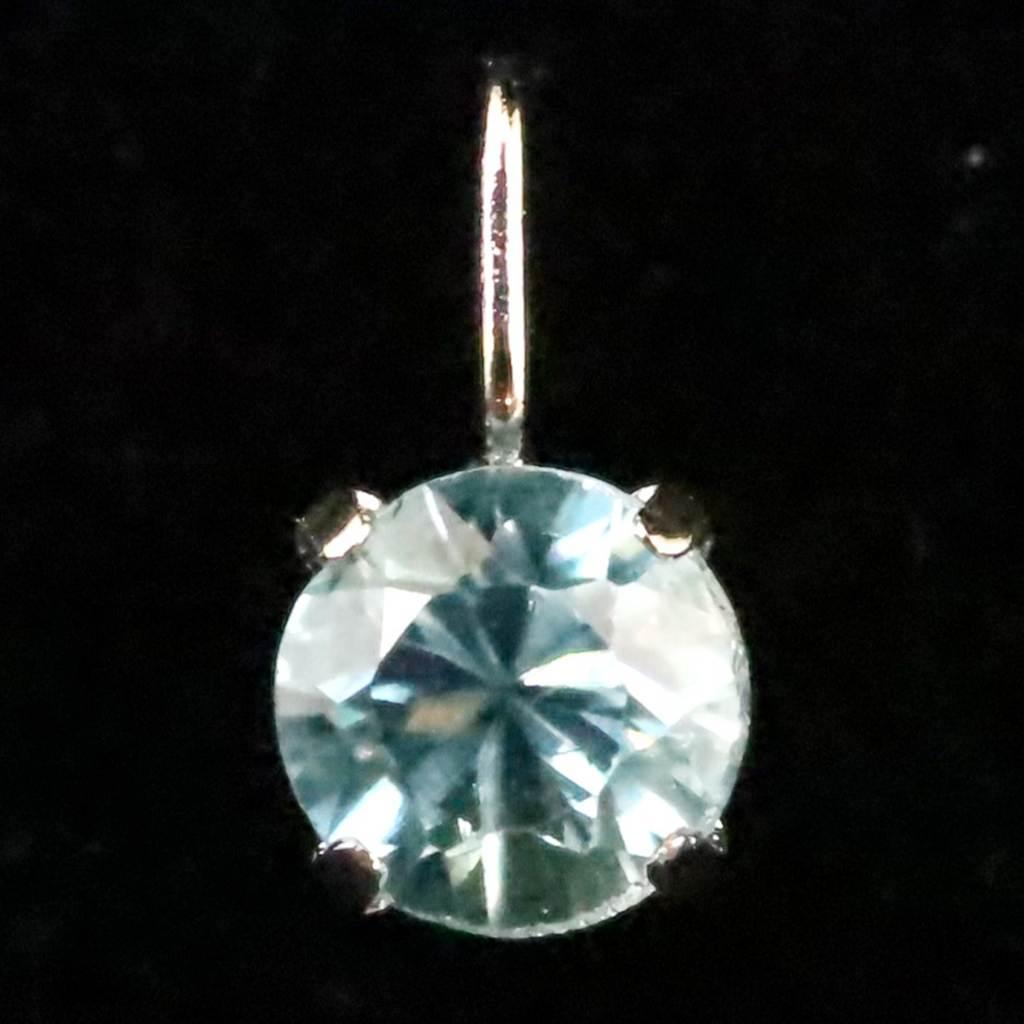 ブルージルコン　4.4mmラウンドカット ペンダント　K18WG　0.58ct　　 #155501枚目の画像