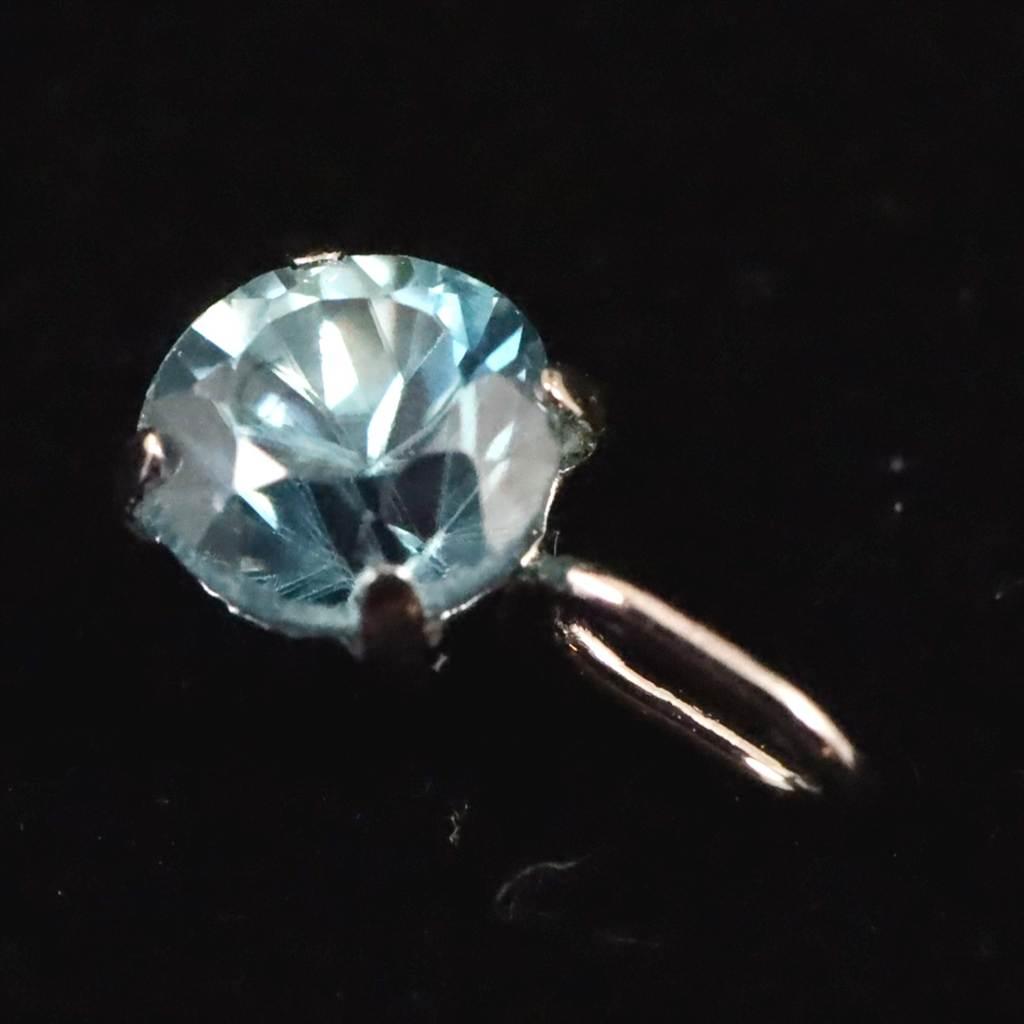ブルージルコン　4.4mmラウンドカット ペンダント　K18WG　0.58ct　　 #15550 | 4枚目