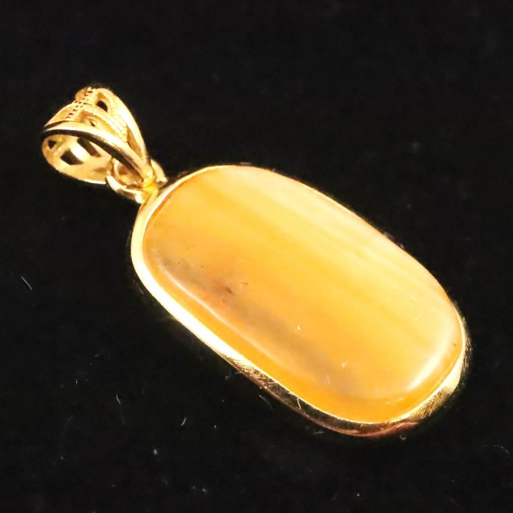 北海道産 蛍光オパール オレンジ  18mmフリーフォーム ペンダント 1.9g #15817 | 2枚目