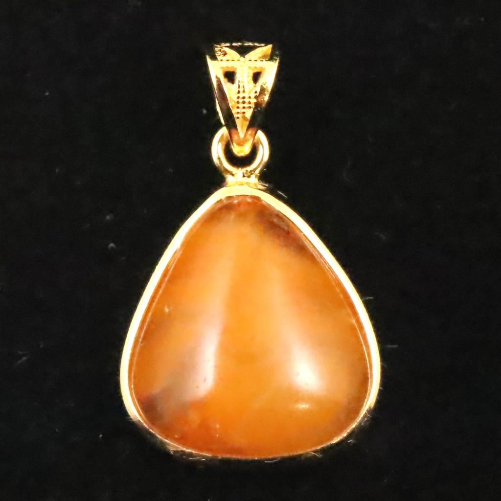 北海道産 蛍光オパール オレンジ  14mmフリーフォーム ペンダント 2.2g #244761枚目の画像