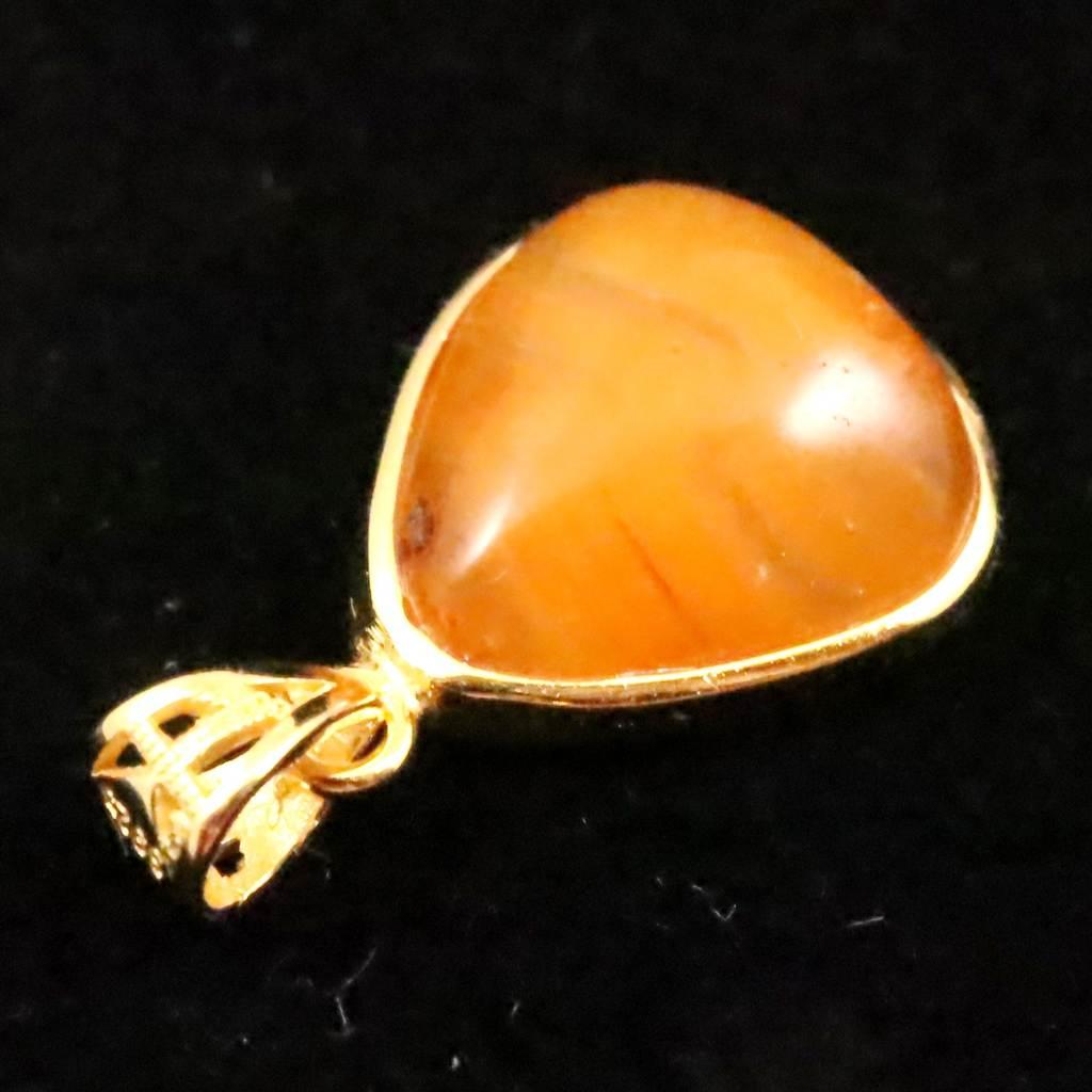 北海道産 蛍光オパール オレンジ  14mmフリーフォーム ペンダント 2.2g #24476 | 3枚目