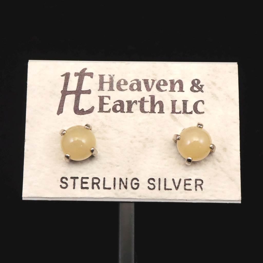 H&E社 サチャロカイエローアゼツライト 6mmラウンド ピアス #415851枚目の画像