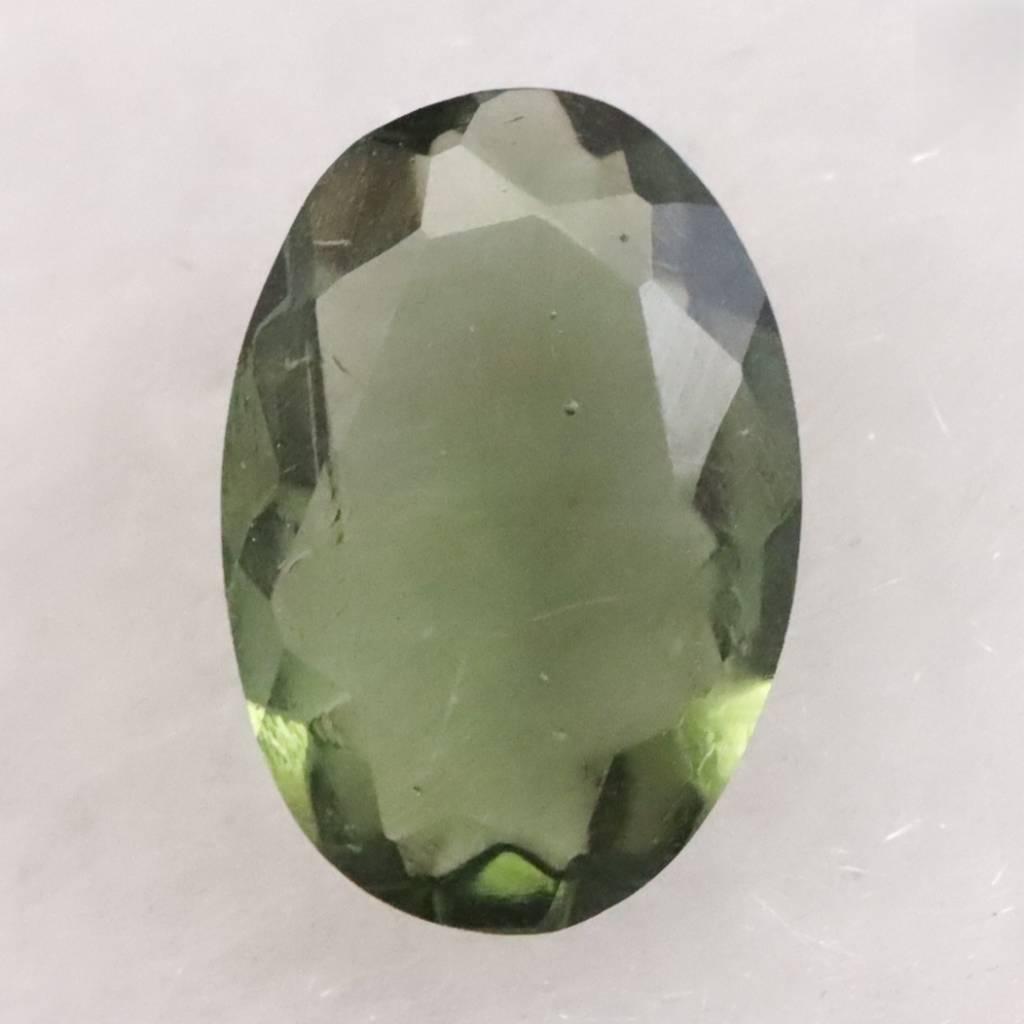 モルダバイト AAA 9.2mmオーバル ファセットカット ルース ディレクトリカード付 1.03ct #258211枚目の画像