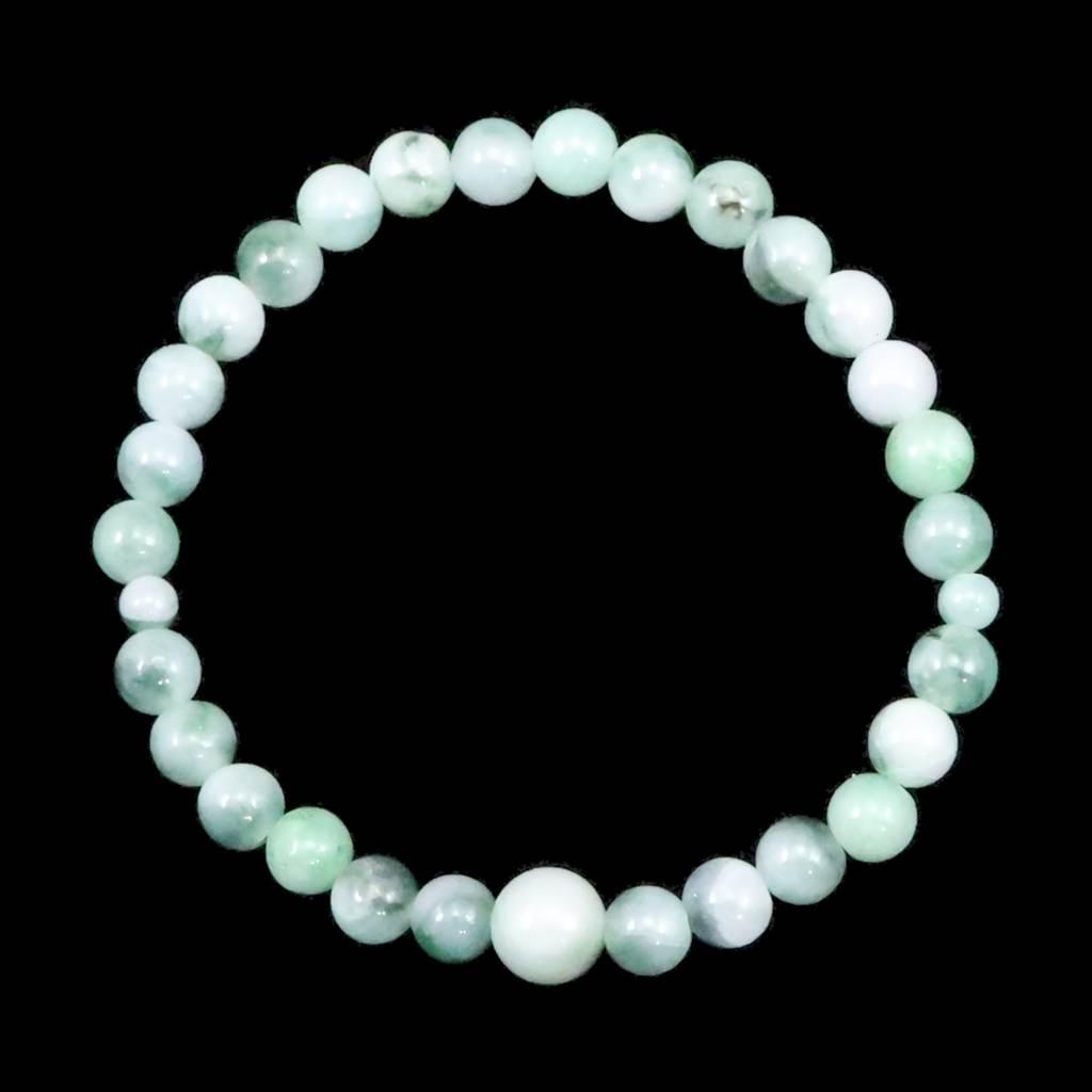 糸魚川翡翠 ヒスイ 薄緑 AAA 6mmブレスレット ディレクトリカード付 12.2g #447391枚目の画像
