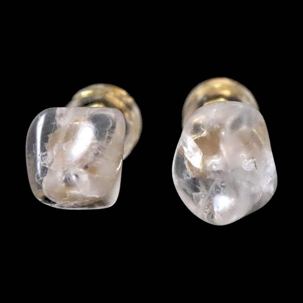 ロシア産 フェナカイト 7mmタンブル ピアス 0.98g #394801枚目の画像