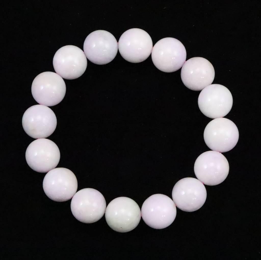 ミャンマー産 ラベンダー 翡翠 ヒスイ 12.5mmブレスレット 56.6g #441671枚目の画像