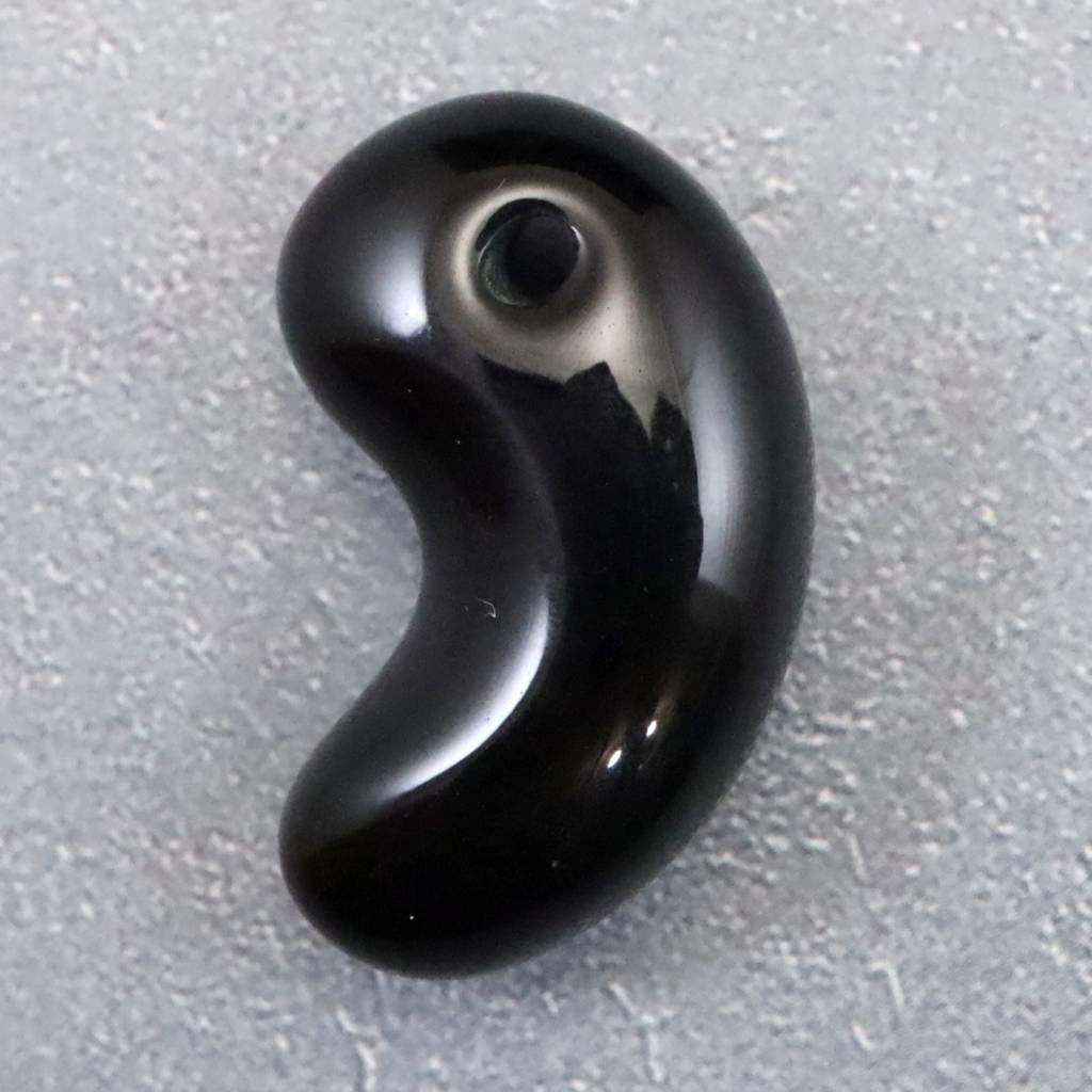 隠岐の島 黒曜石 25mm勾玉 ディレクトリカード付 4.8g #68843