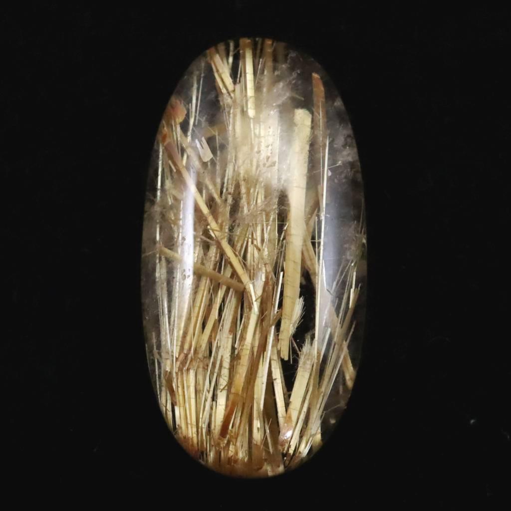 ゴールド タイチンルチル クォーツ 23.5mmオーバル ルース 13.56ct #30334