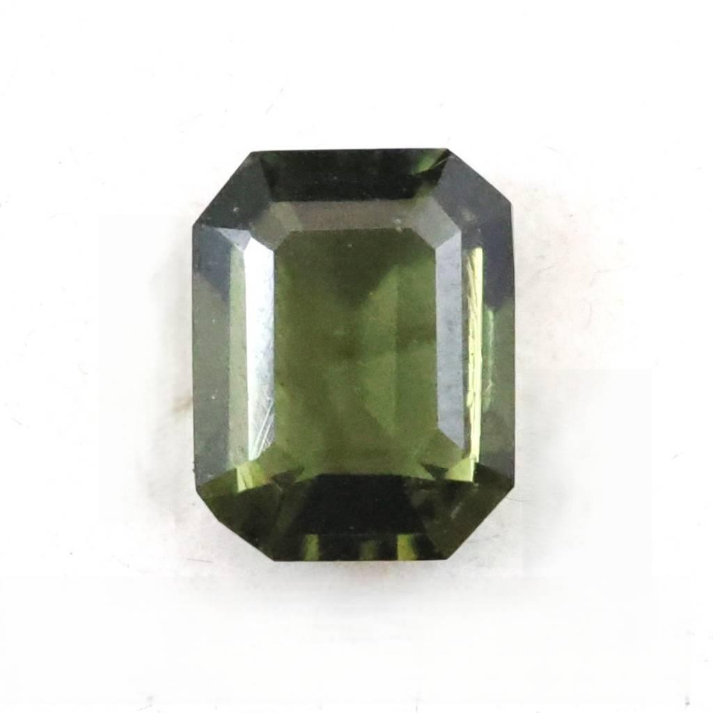 モルダバイト AAA 8.4mmステップカット ルース ディレクトリカード付 1.65ct #10597