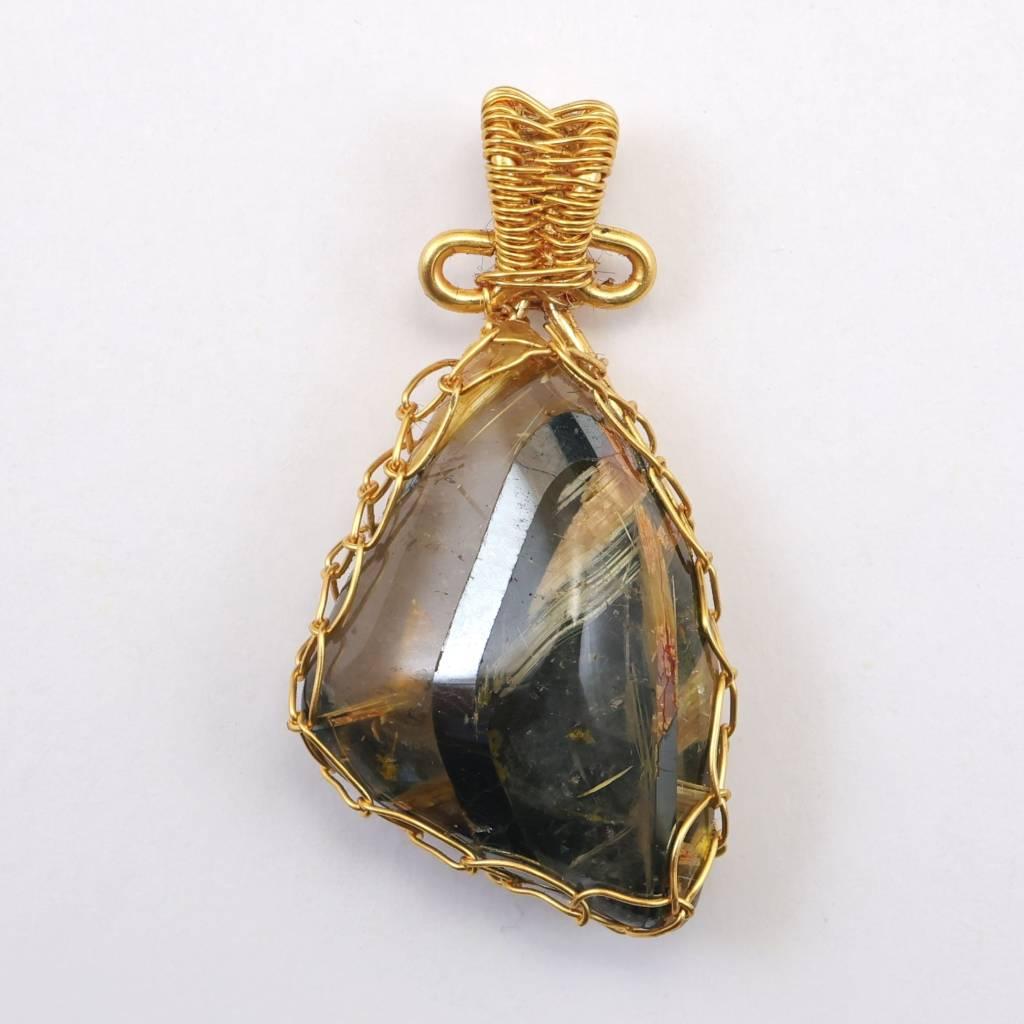 ゴールドルチルクォーツ  ワイヤー ペンダント 5.8g #11225