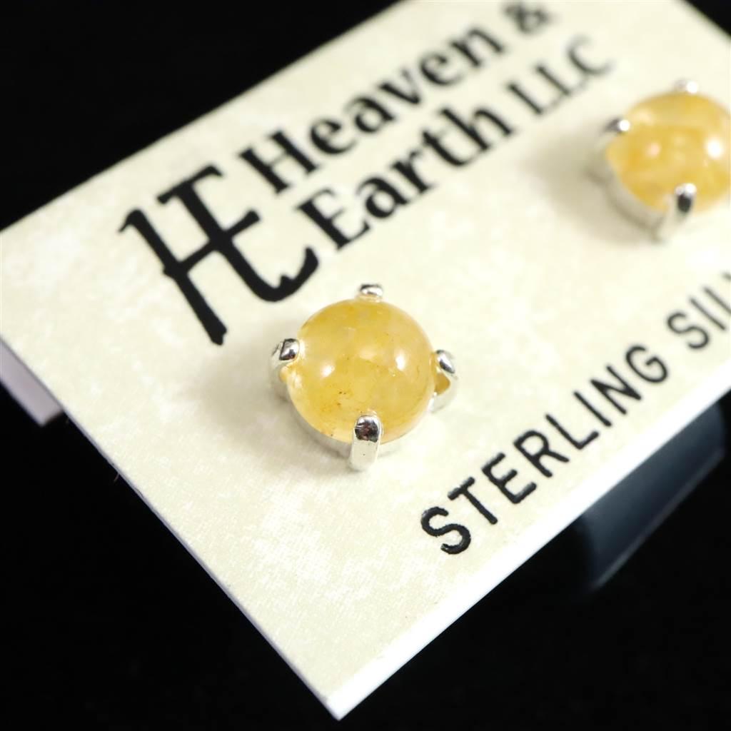 H&E社 ヒマラヤゴールドアゼツライト（AZOZEO) 6mmラウンド ピアス  1.1g #55248 | 2枚目