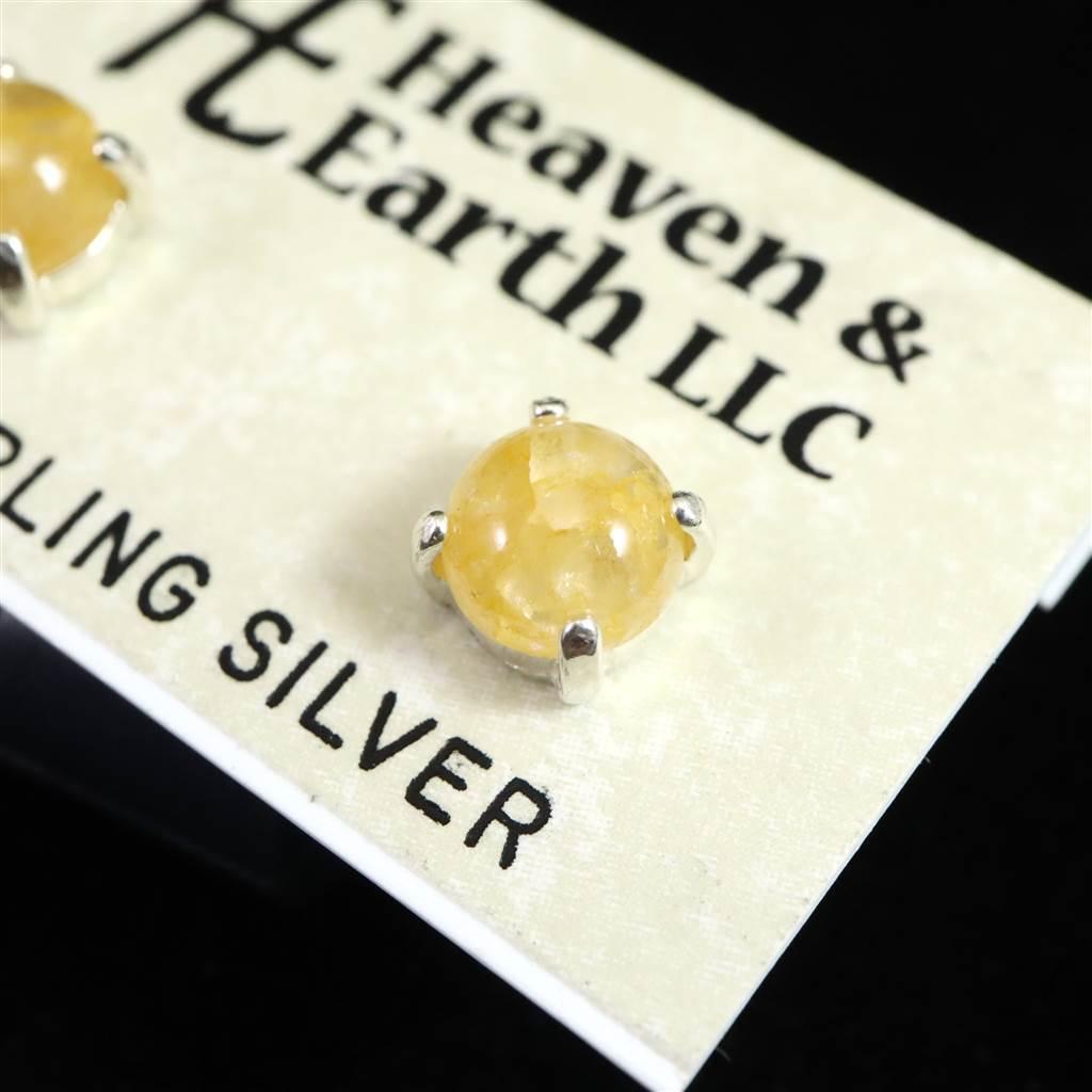 H&E社 ヒマラヤゴールドアゼツライト（AZOZEO) 6mmラウンド ピアス  1.1g #55248 | 3枚目