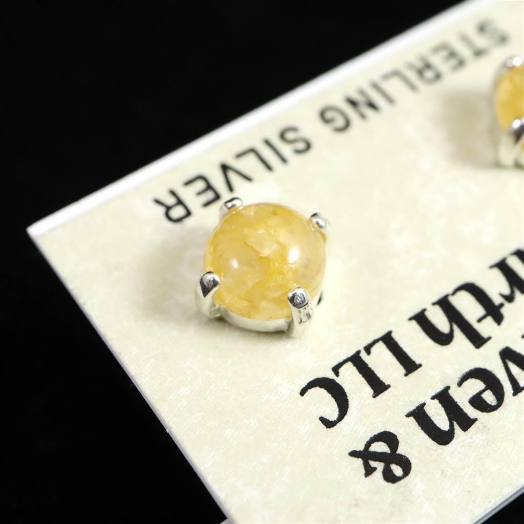 H&E社 ヒマラヤゴールドアゼツライト（AZOZEO) 6mmラウンド ピアス  1.1g #55248 | 4枚目