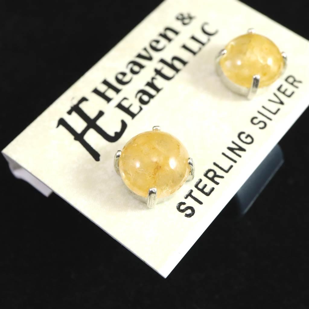 H&E社 ヒマラヤゴールドアゼツライト（AZOZEO) 8mmラウンド ピアス  1.7g #32721 | 3枚目