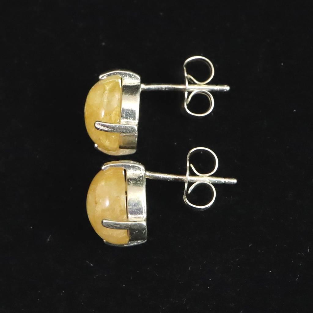 H&E社 ヒマラヤゴールドアゼツライト（AZOZEO) 8mmラウンド ピアス  1.7g #32721 | 6枚目