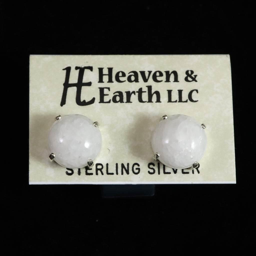 H&E社 アゼツライト 10mmラウンドカボション ピアス  2.87g #58360