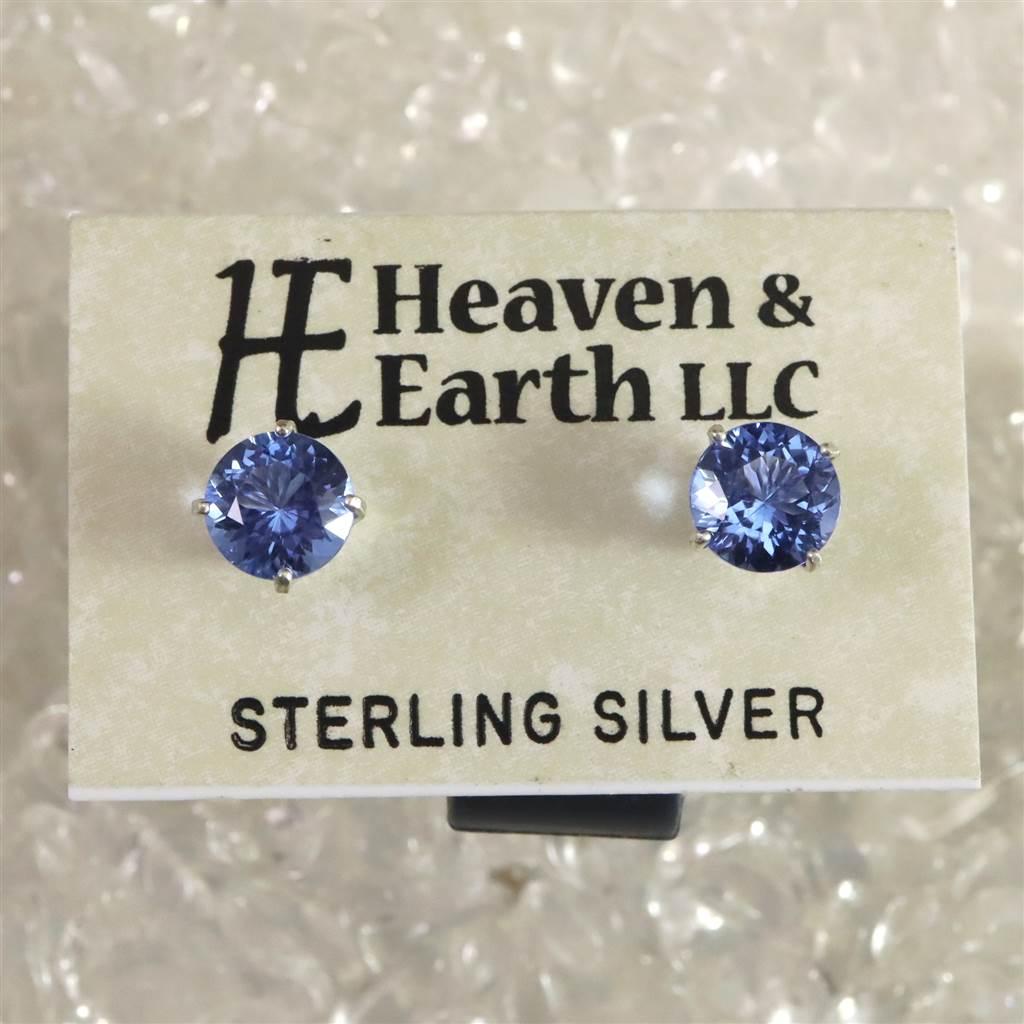 H＆E社 シベリアンブルークォーツ 6mm ラウンド ピアス  #57654