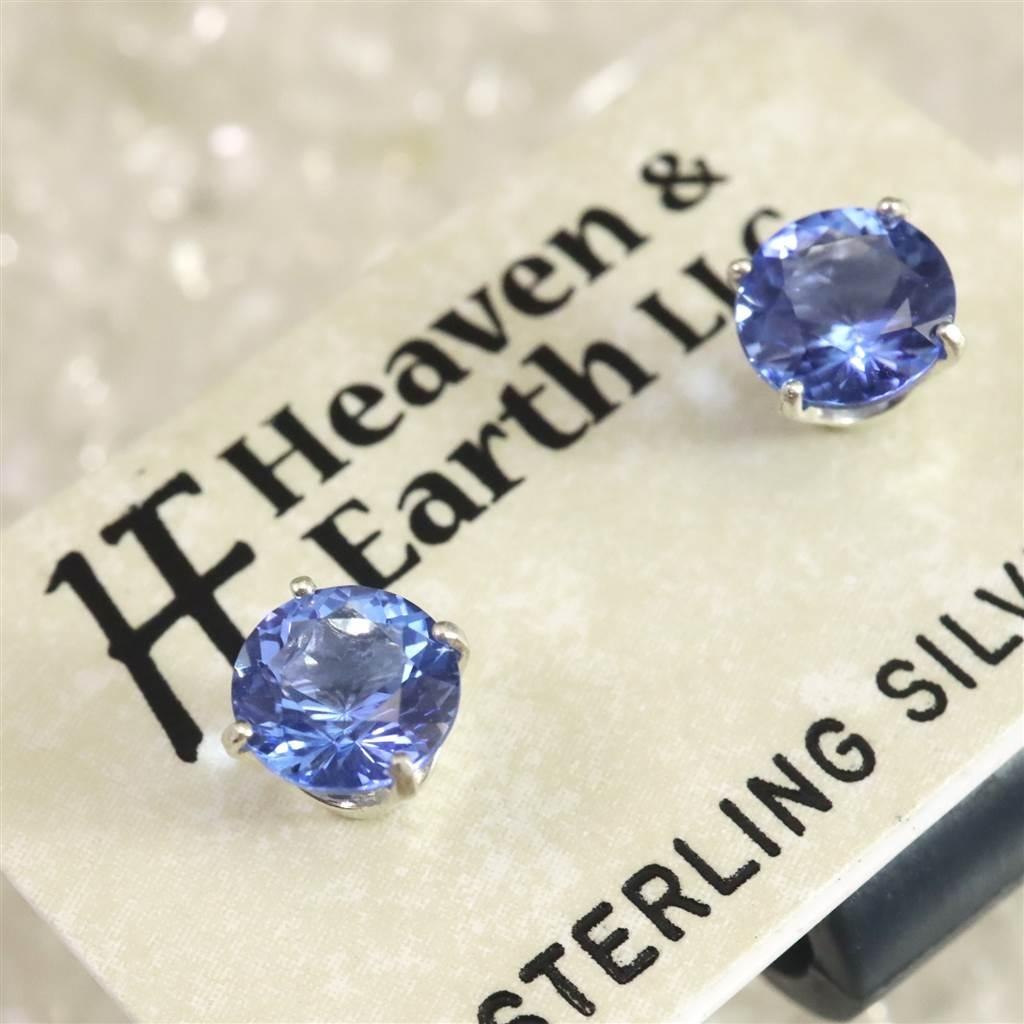 H＆E社 シベリアンブルークォーツ 6mm ラウンド ピアス  #57654 | 3枚目