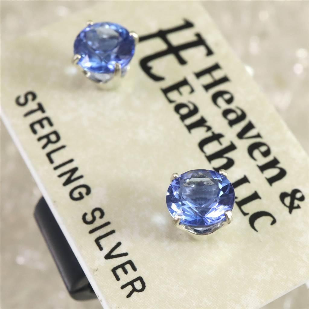 H＆E社 シベリアンブルークォーツ 6mm ラウンド ピアス  #57654 | 4枚目