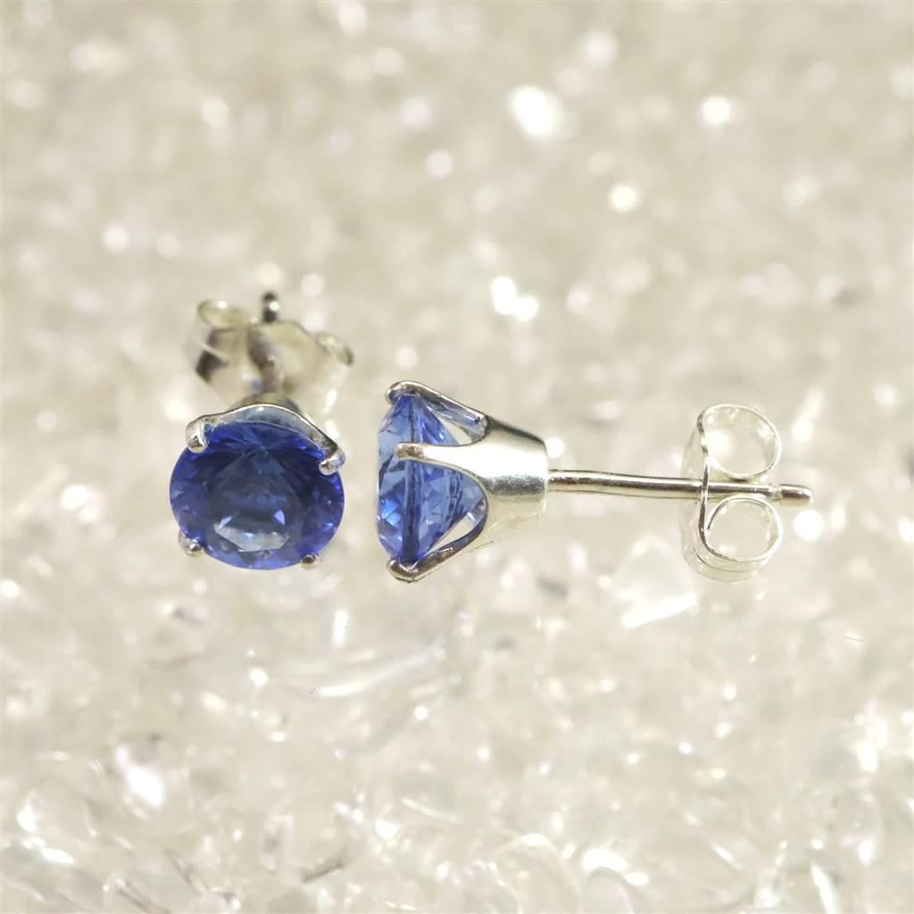 H＆E社 シベリアンブルークォーツ 6mm ラウンド ピアス  #57654 | 5枚目