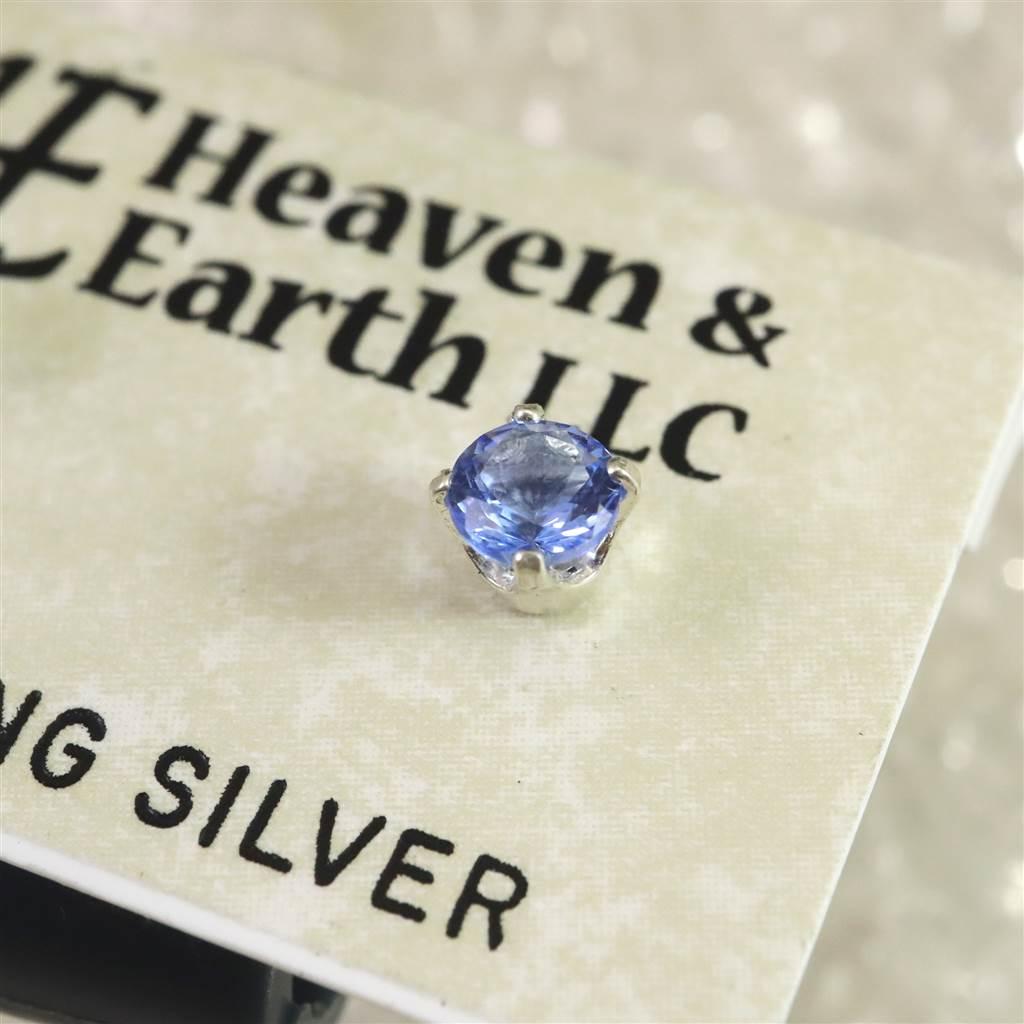 H＆E社 シベリアンブルークォーツ 4mm ラウンド ピアス  #26065 | 3枚目