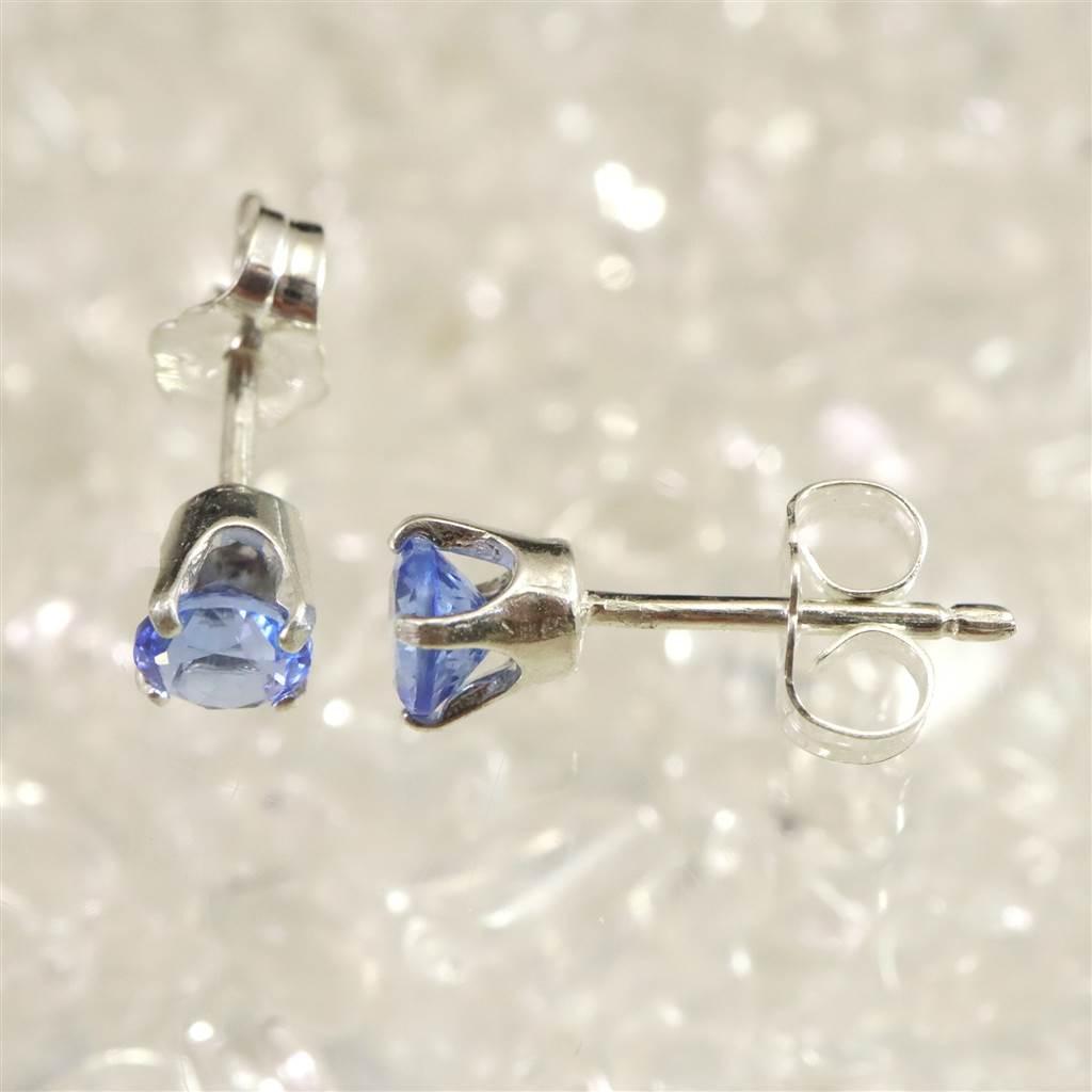 H＆E社 シベリアンブルークォーツ 4mm ラウンド ピアス  #26065 | 4枚目