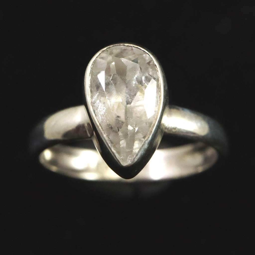 ロシア産 フェナカイト 10mmペアシェイプカット  リング 12号 #24840