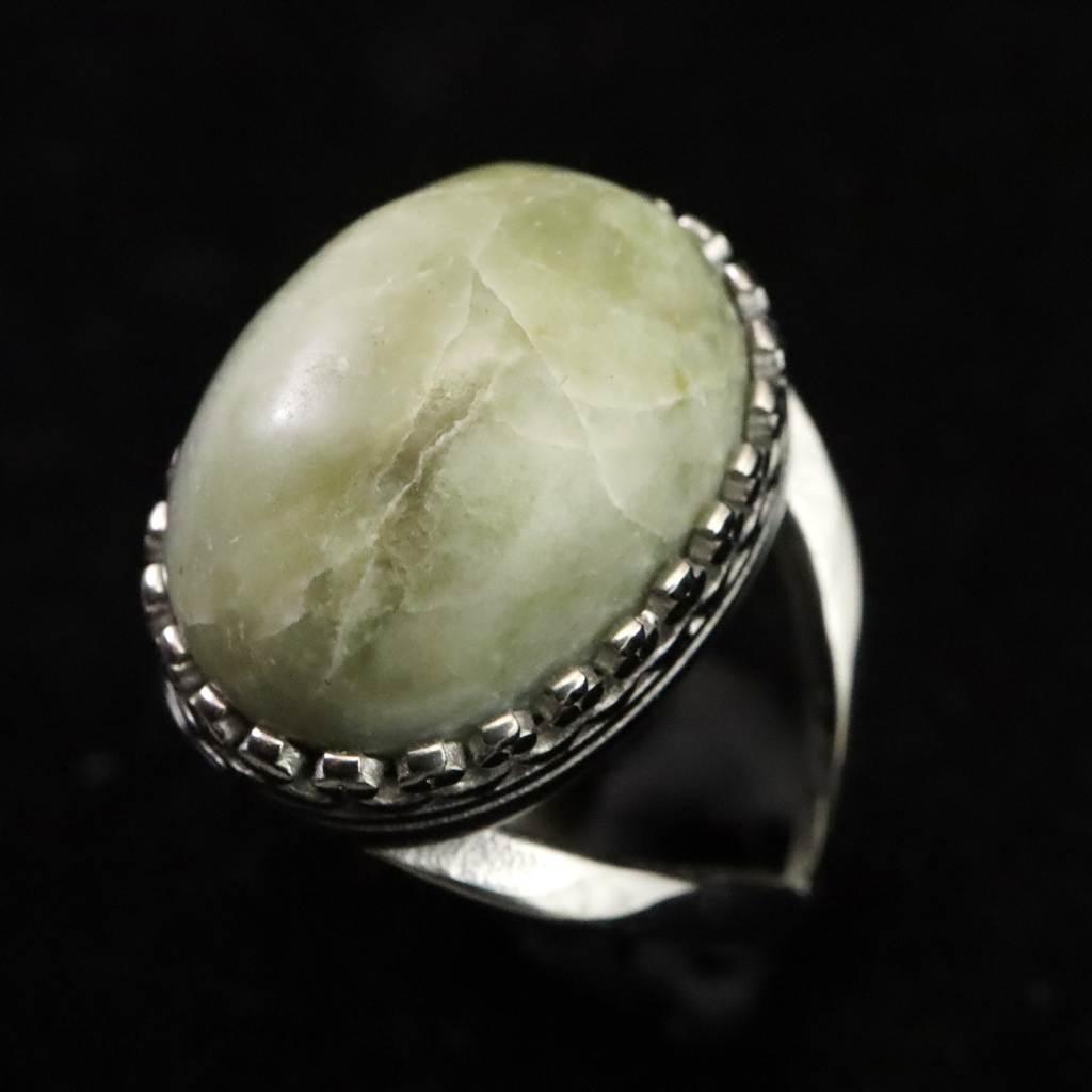 糸魚川翡翠　ヒスイ　20mmオーバル　リング　フリーサイズ 7.8ｇ #17881 | 3枚目