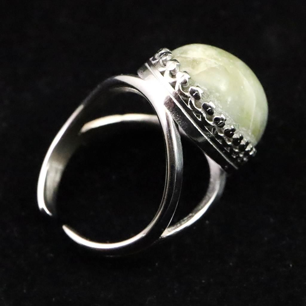 糸魚川翡翠　ヒスイ　20mmオーバル　リング　フリーサイズ 7.8ｇ #17881 | 6枚目
