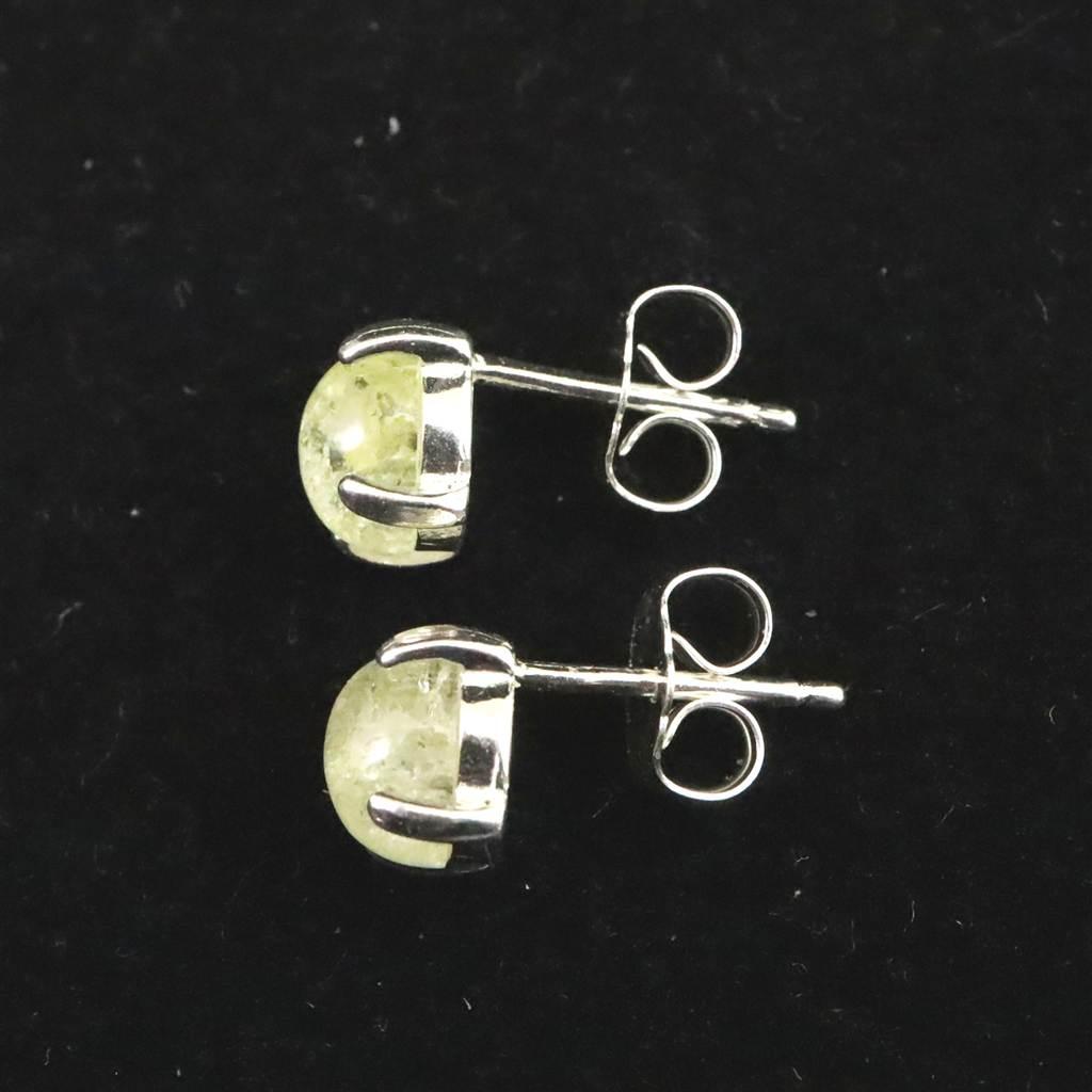 H&E社 アグニゴールドダンビュライト 6mmラウンド ピアス  #98746 | 5枚目