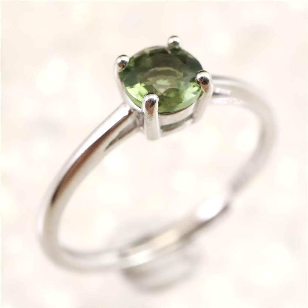 モルダバイト 5mmラウンドカット リング フリーサイズ type.F #65490 | 2枚目