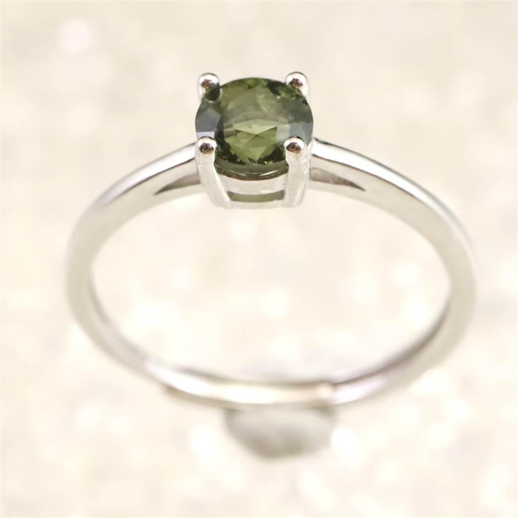 モルダバイト 5mmラウンドカット リング フリーサイズ type.D #58774 | 2枚目