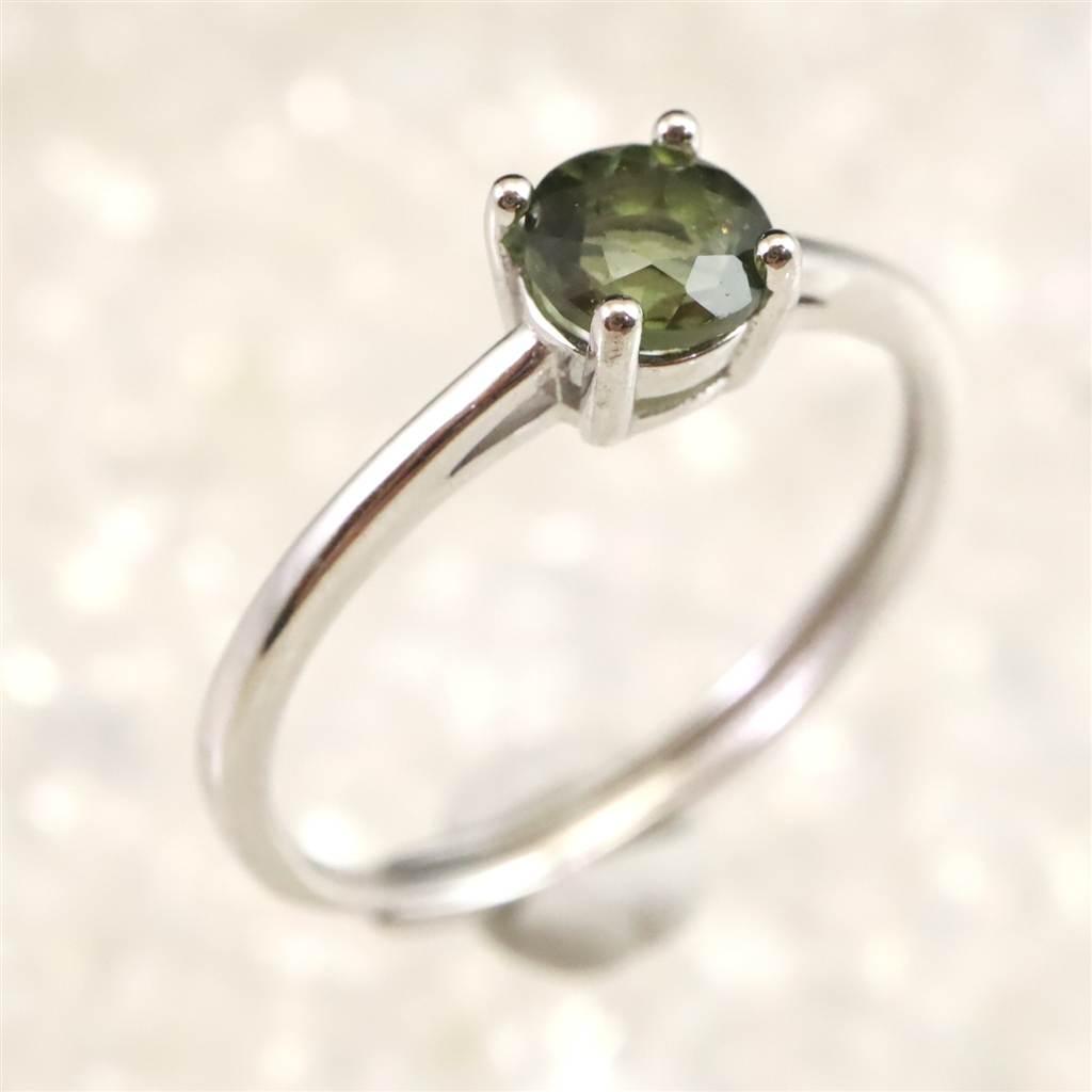 モルダバイト 5mmラウンドカット リング フリーサイズ type.D #58774 | 3枚目