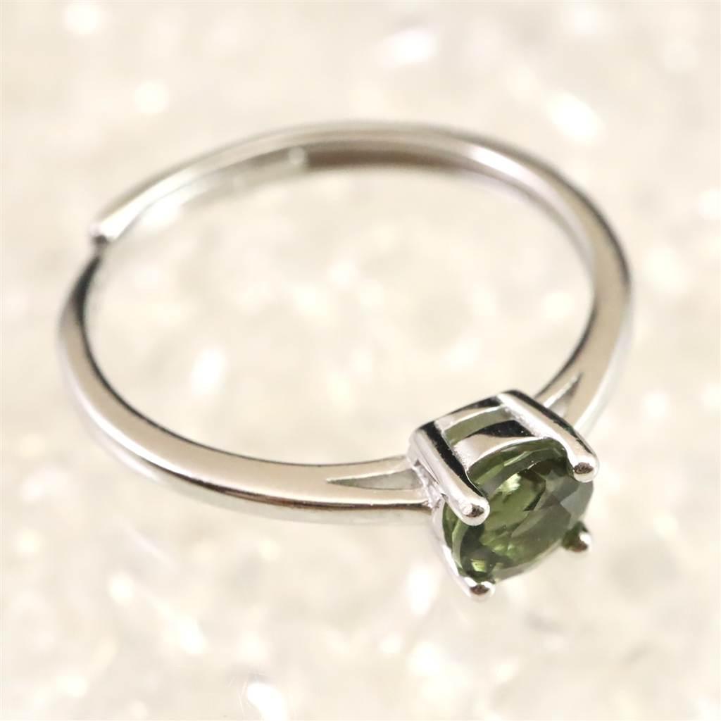 モルダバイト 5mmラウンドカット リング フリーサイズ type.D #58774 | 4枚目