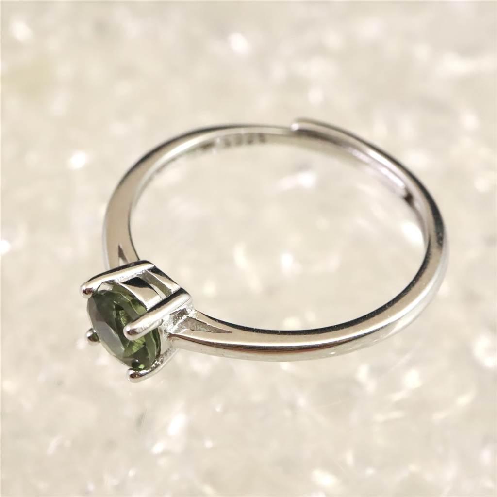 モルダバイト 5mmラウンドカット リング フリーサイズ type.D #58774 | 5枚目