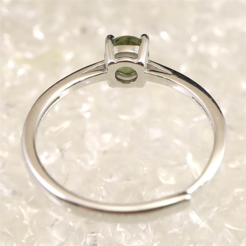 モルダバイト 5mmラウンドカット リング フリーサイズ type.D #58774 | 6枚目