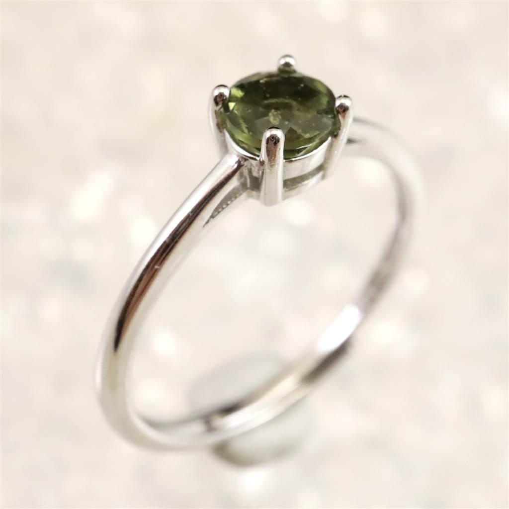 モルダバイト 5mmラウンドカット リング フリーサイズ type.C #32658 | 3枚目