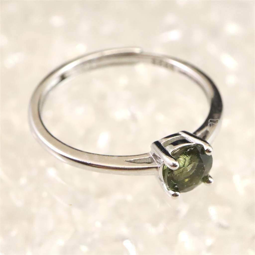 モルダバイト 5mmラウンドカット リング フリーサイズ type.C #32658 | 4枚目