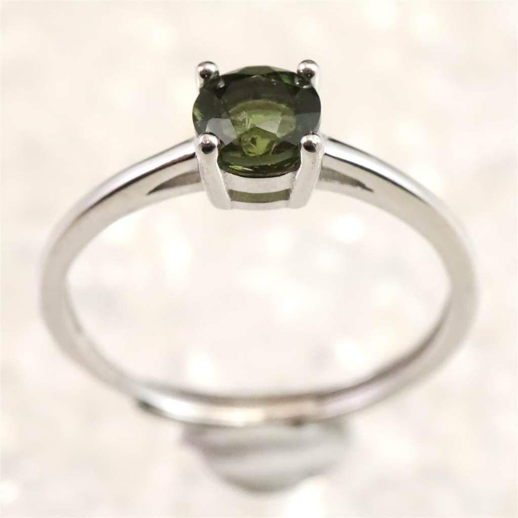 モルダバイト 5mmラウンドカット リング フリーサイズ type.B #80928