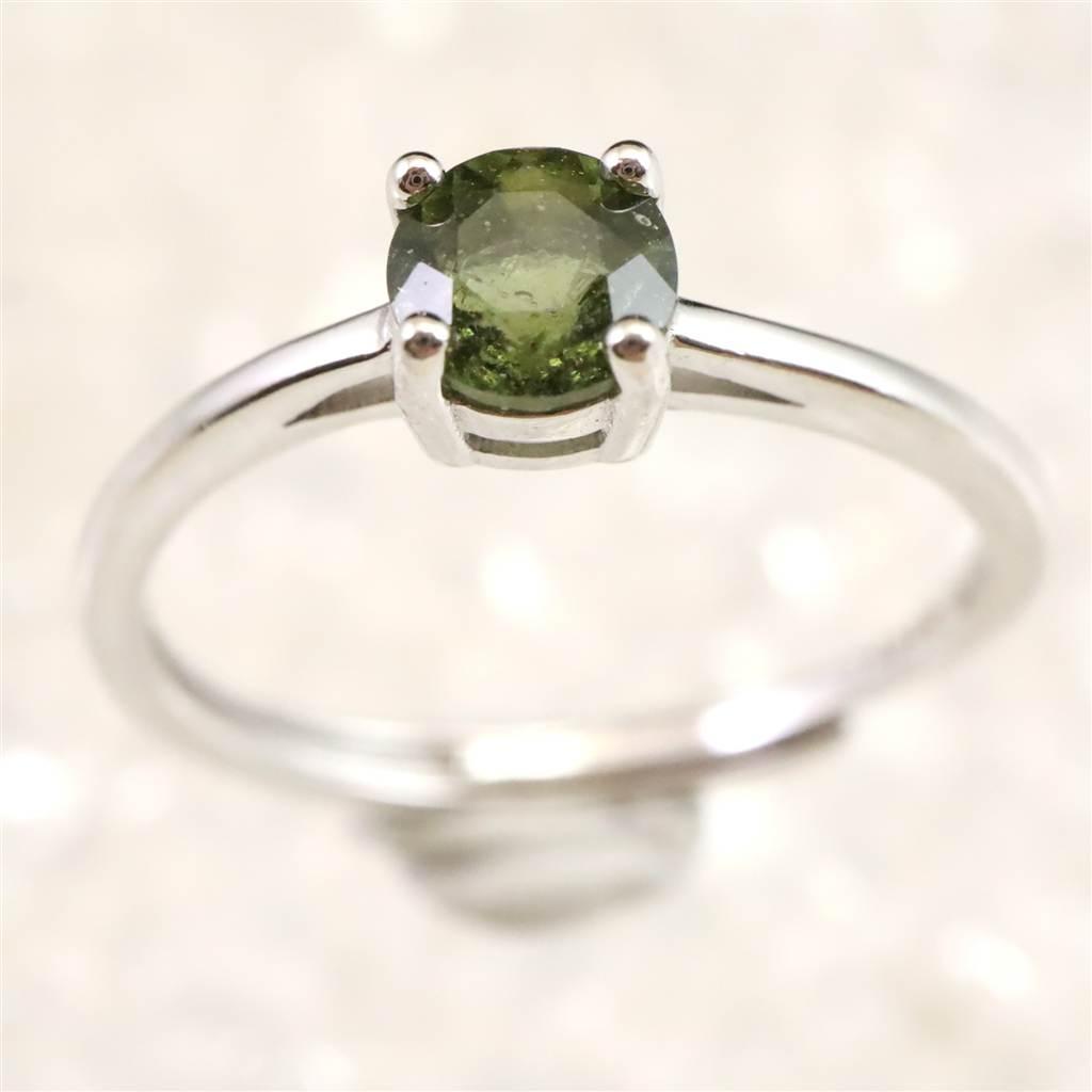 モルダバイト 5mmラウンドカット リング フリーサイズ type.A #856801枚目の画像